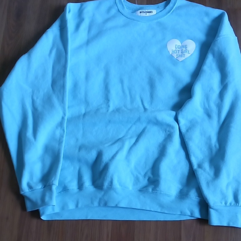 Blue Crewneck Sweater with Unique Design